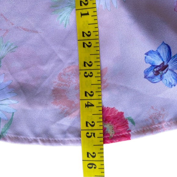 *SOLD* EXPRESS Portofino Collared Pink Floral Slim Long Sleeve Button Shirt XS - Picture 8 of 8